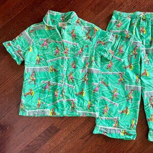 Printfresh Women's XS Luxury Pajamas Courtside Cats Tennis Cotton